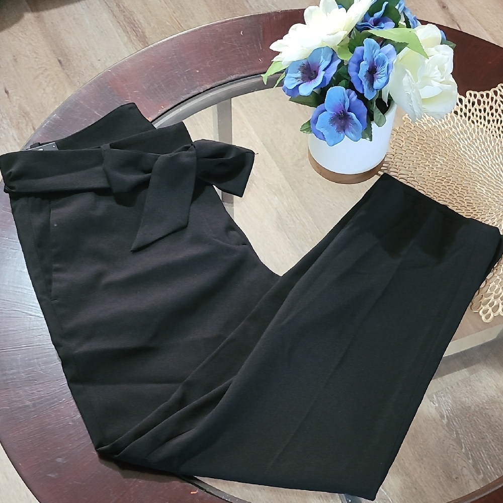 Dkny Black Wide Leg Pants for Formal Occasions